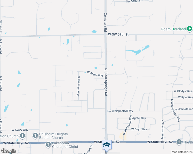 map of restaurants, bars, coffee shops, grocery stores, and more near 1712 West Antler Way in Mustang