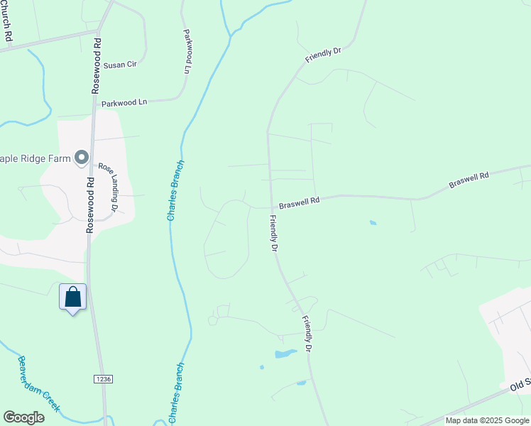 map of restaurants, bars, coffee shops, grocery stores, and more near 586 Friendly Drive in Goldsboro