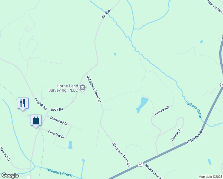 map of restaurants, bars, coffee shops, grocery stores, and more near 448 Old Gilbert Town Road in Rutherfordton