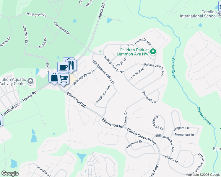 map of restaurants, bars, coffee shops, grocery stores, and more near 763 Northwest Barossa Valley Drive in Concord