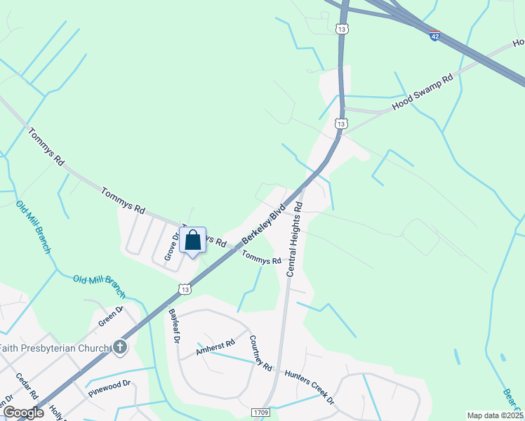 map of restaurants, bars, coffee shops, grocery stores, and more near 2367 U.S. 13 in Goldsboro