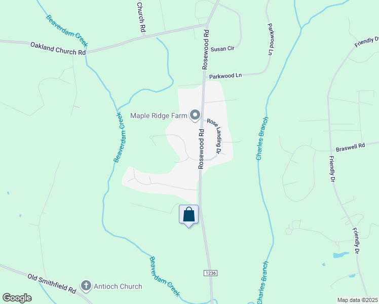 map of restaurants, bars, coffee shops, grocery stores, and more near 616 Autumn Winds Drive in Goldsboro