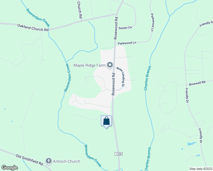 map of restaurants, bars, coffee shops, grocery stores, and more near 616 Autumn Winds Drive in Goldsboro