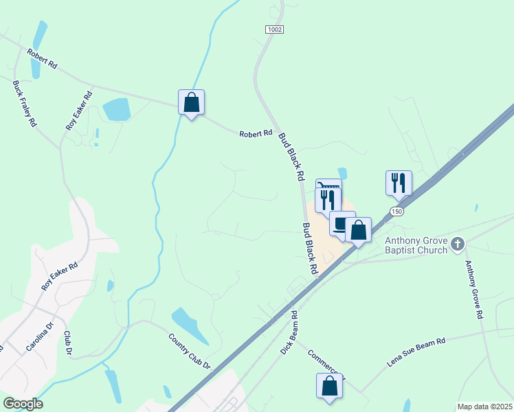 map of restaurants, bars, coffee shops, grocery stores, and more near 108 Doree Lane in Crouse