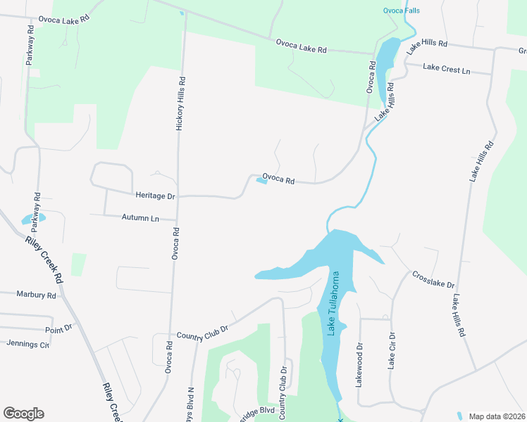 map of restaurants, bars, coffee shops, grocery stores, and more near 2320 Ovoca Road in Tullahoma