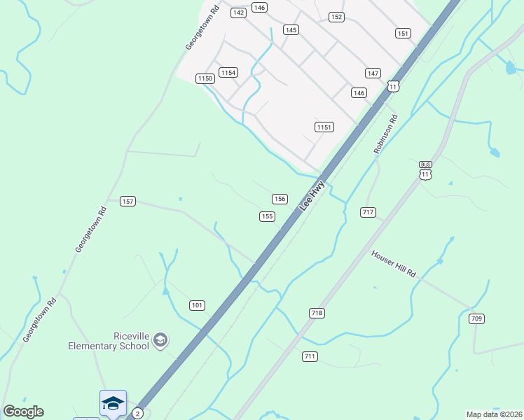 map of restaurants, bars, coffee shops, grocery stores, and more near 115 County Road 156 in Riceville