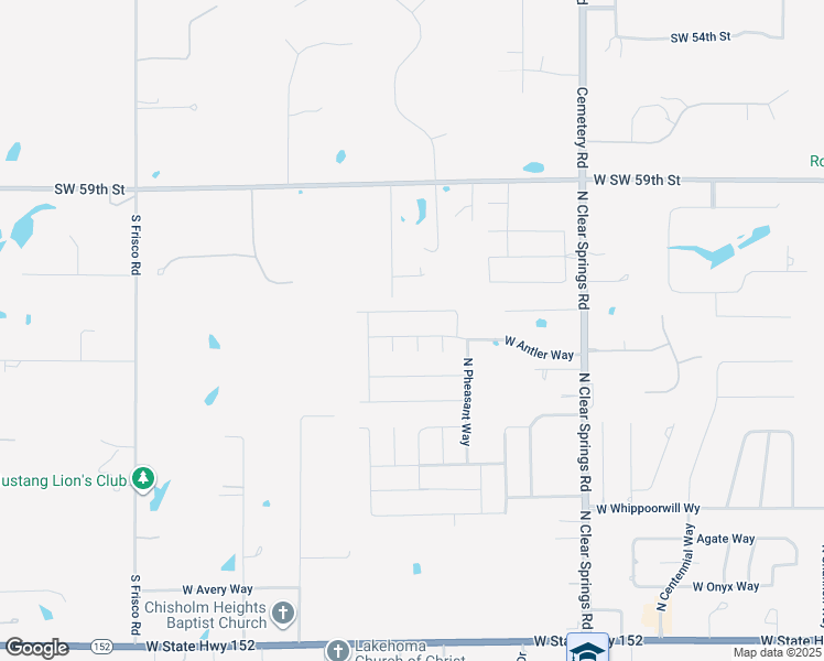 map of restaurants, bars, coffee shops, grocery stores, and more near 2009 West Antler Way in Mustang