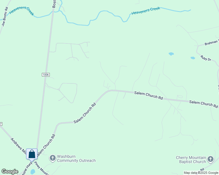 map of restaurants, bars, coffee shops, grocery stores, and more near 575 Salem Church Road in Bostic
