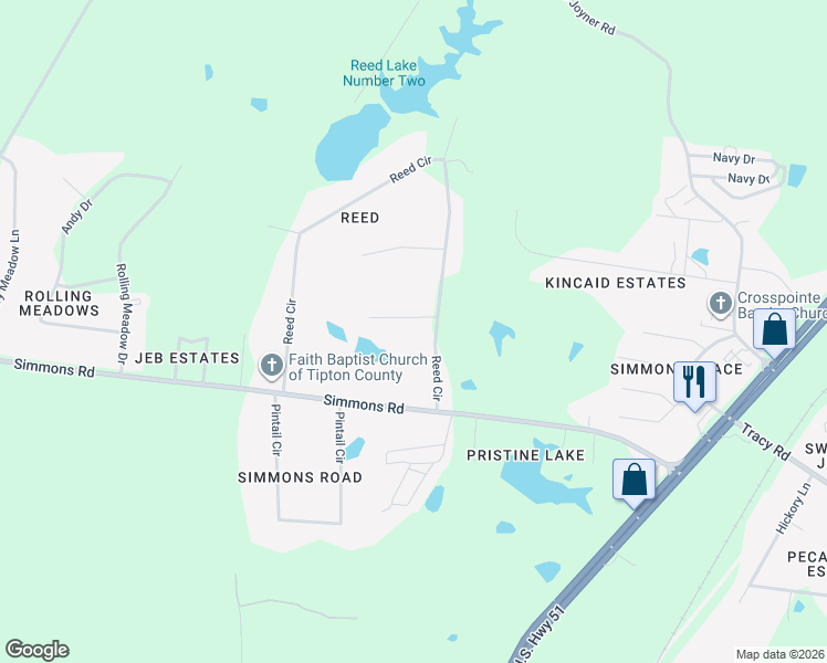 map of restaurants, bars, coffee shops, grocery stores, and more near 121 Reed Circle in Drummonds