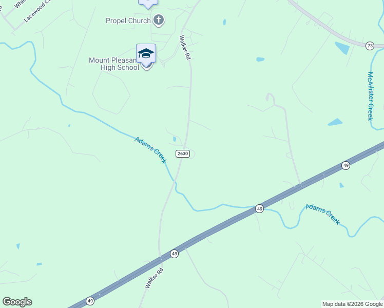 map of restaurants, bars, coffee shops, grocery stores, and more near 1223 Walker Road in Mount Pleasant