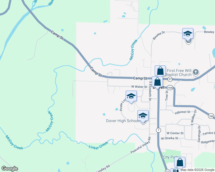 map of restaurants, bars, coffee shops, grocery stores, and more near 79 South Josaphene Street in Dover