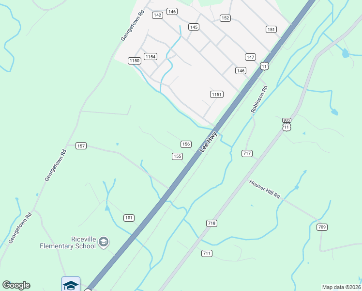 map of restaurants, bars, coffee shops, grocery stores, and more near 115 County Road 156 in Riceville