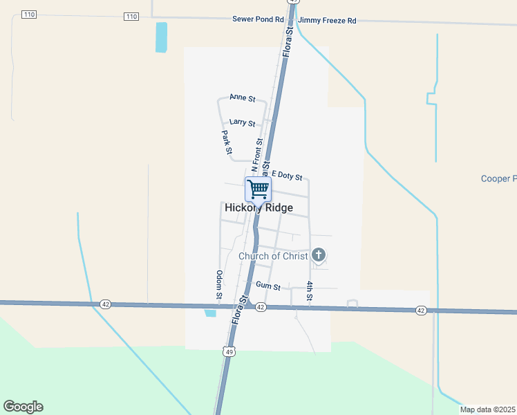 map of restaurants, bars, coffee shops, grocery stores, and more near in Hickory Ridge