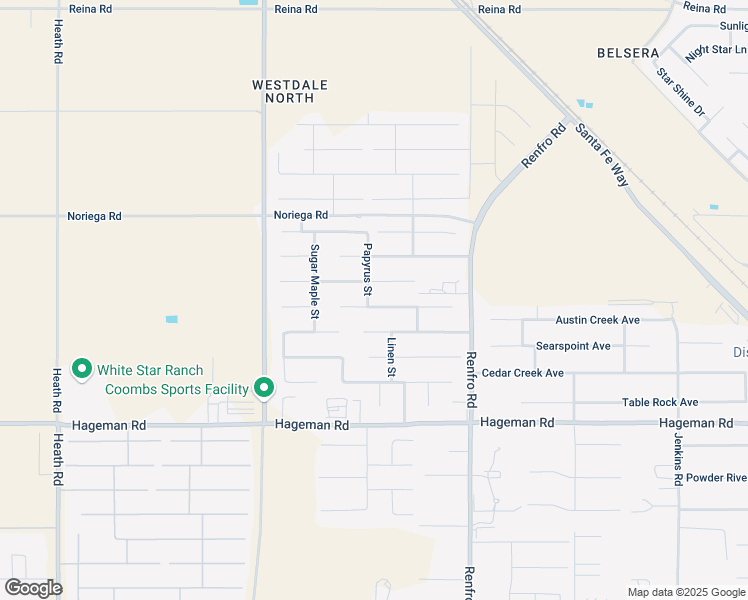 map of restaurants, bars, coffee shops, grocery stores, and more near 14824 Mistletoe Avenue in Bakersfield
