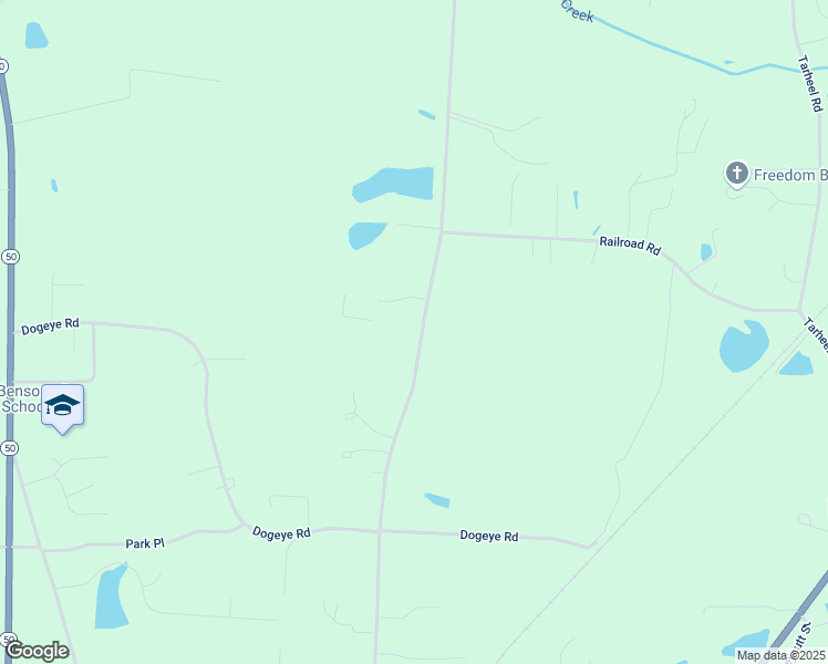map of restaurants, bars, coffee shops, grocery stores, and more near 2275 North Carolina 242 in Benson
