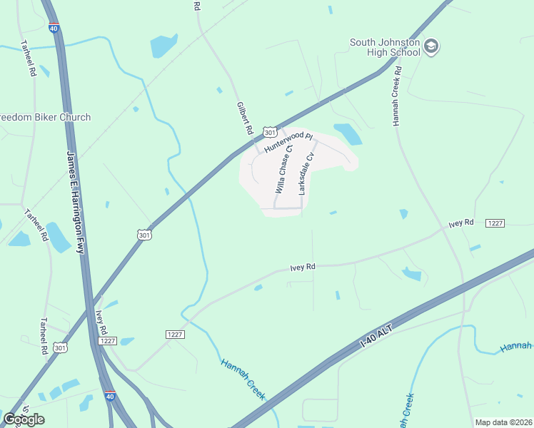 map of restaurants, bars, coffee shops, grocery stores, and more near 112 Belle Meade Court in Benson