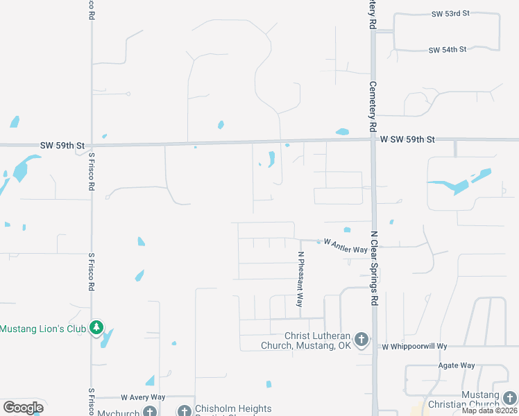 map of restaurants, bars, coffee shops, grocery stores, and more near 2020 West Trent Court Way in Mustang