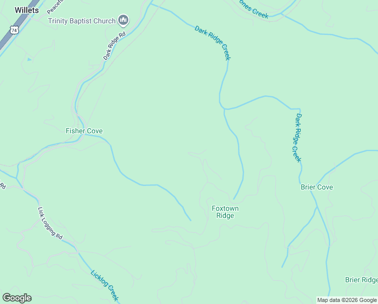 map of restaurants, bars, coffee shops, grocery stores, and more near 235 Falling Leaf Trail in Sylva