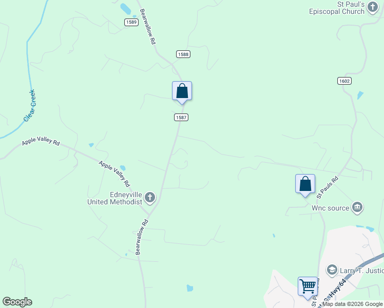 map of restaurants, bars, coffee shops, grocery stores, and more near 40 Windy Mountain Lane in Hendersonville