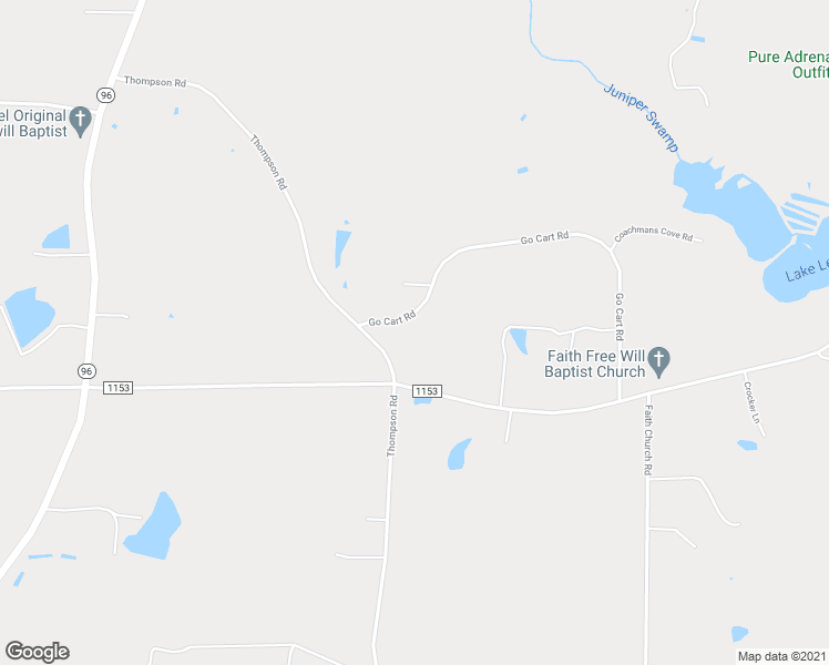 map of restaurants, bars, coffee shops, grocery stores, and more near 48 Go Cart Road in Four Oaks