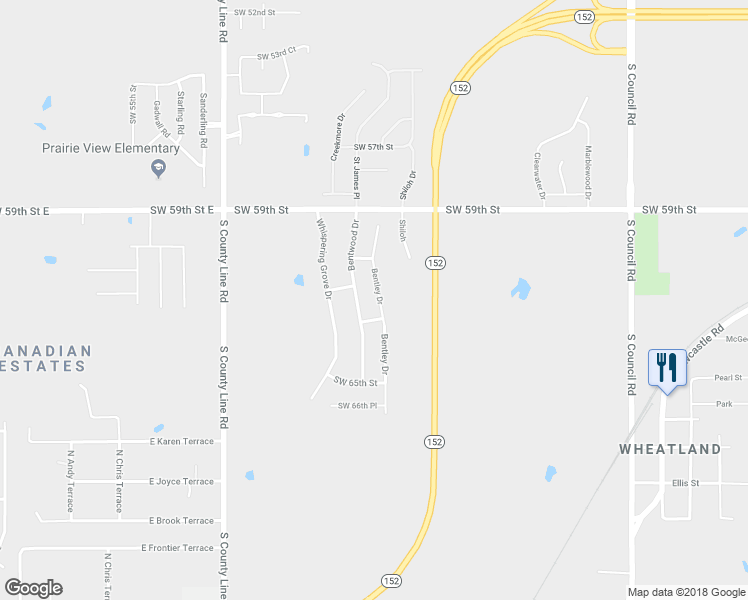 map of restaurants, bars, coffee shops, grocery stores, and more near 6409 Bentley Drive in Oklahoma City