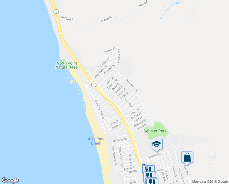 map of restaurants, bars, coffee shops, grocery stores, and more near 371 Rennell Street in Morro Bay