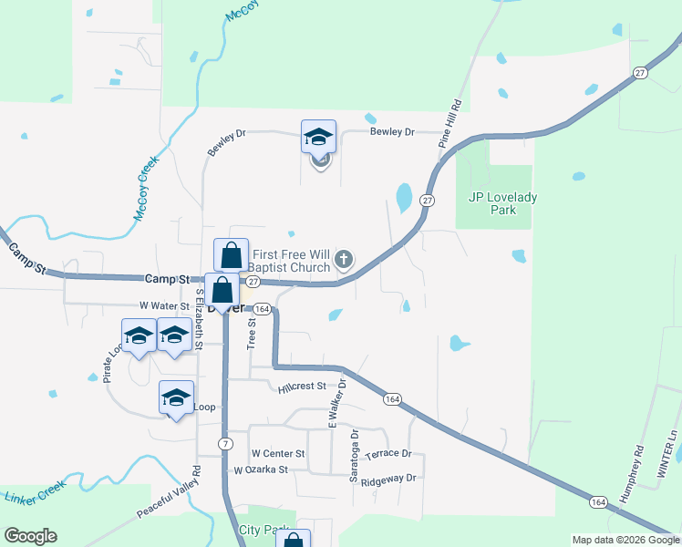 map of restaurants, bars, coffee shops, grocery stores, and more near 19 Woodridge Drive in Dover