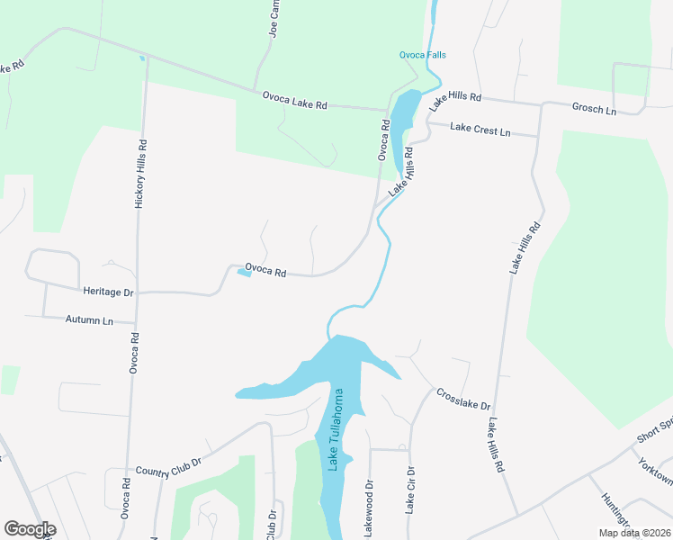 map of restaurants, bars, coffee shops, grocery stores, and more near 2334 Ovoca Road in Tullahoma