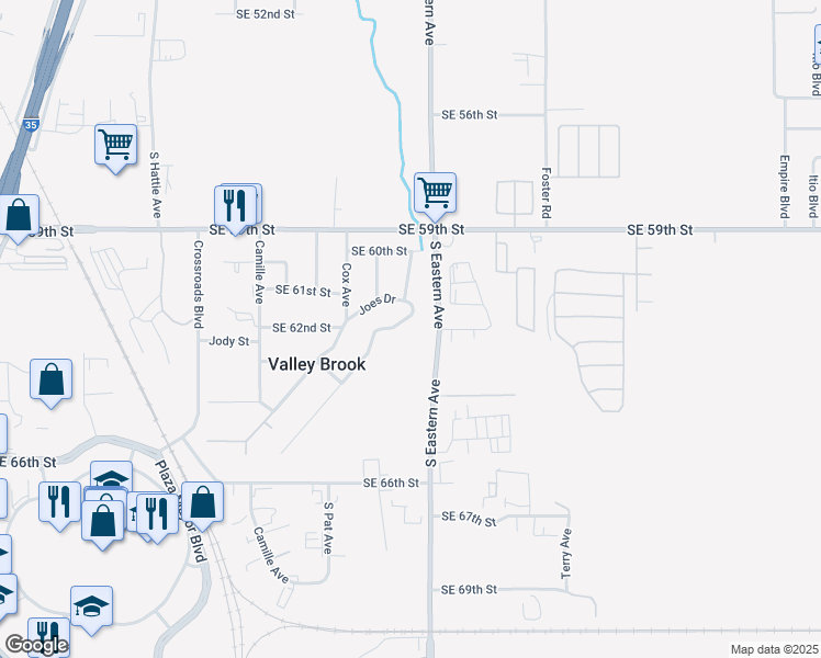 map of restaurants, bars, coffee shops, grocery stores, and more near 6210 Anderson Drive in Oklahoma City