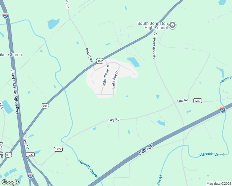 map of restaurants, bars, coffee shops, grocery stores, and more near 100 Belle Meade Court in Benson