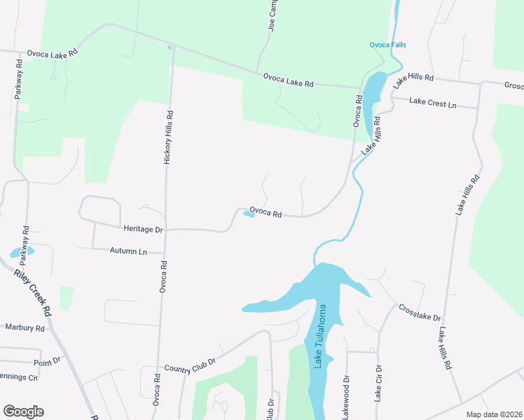 map of restaurants, bars, coffee shops, grocery stores, and more near 2329 Jason Few Lane in Tullahoma