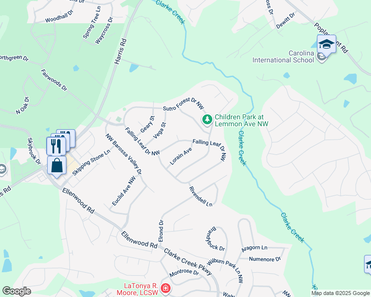 map of restaurants, bars, coffee shops, grocery stores, and more near 616 Lorain Avenue in Concord