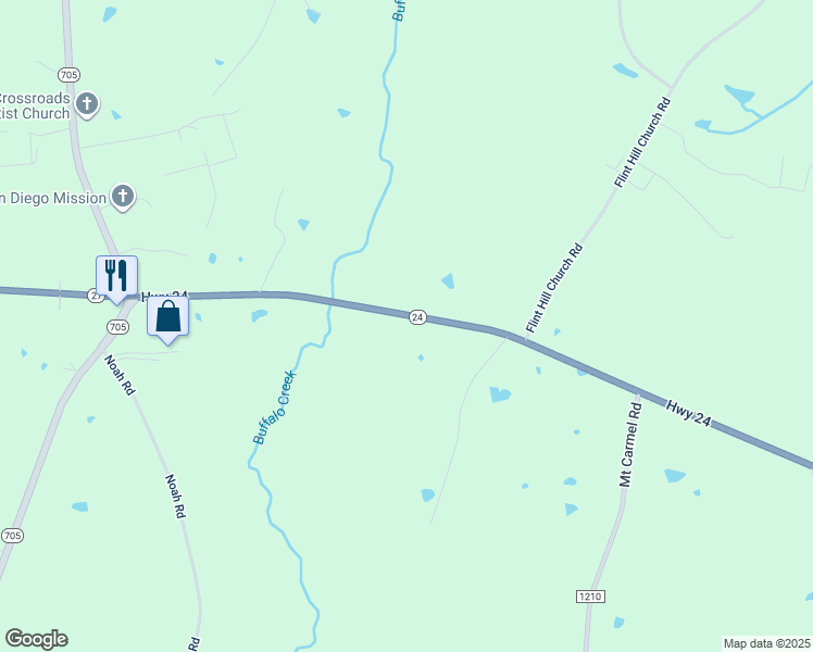 map of restaurants, bars, coffee shops, grocery stores, and more near 12705 North Carolina 24 in Robbins