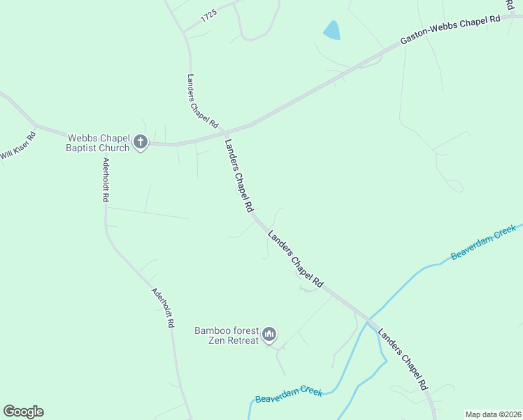 map of restaurants, bars, coffee shops, grocery stores, and more near 625 Landers Chapel Road in Lincolnton