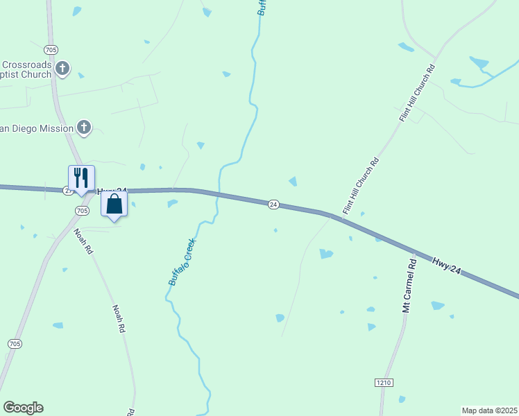 map of restaurants, bars, coffee shops, grocery stores, and more near 12735 North Carolina 24 in Robbins