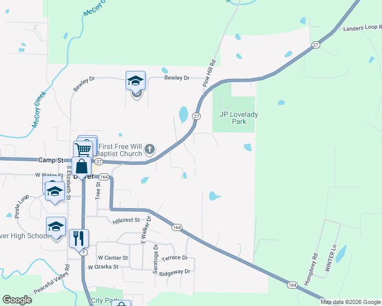 map of restaurants, bars, coffee shops, grocery stores, and more near 103 Sequoya Drive in Dover