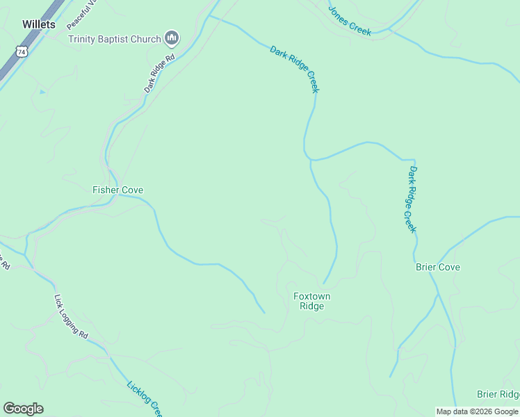 map of restaurants, bars, coffee shops, grocery stores, and more near 235 Falling Leaf Trail in Sylva