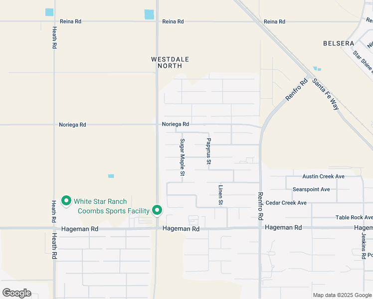 map of restaurants, bars, coffee shops, grocery stores, and more near 15002 Mistletoe Avenue in Bakersfield