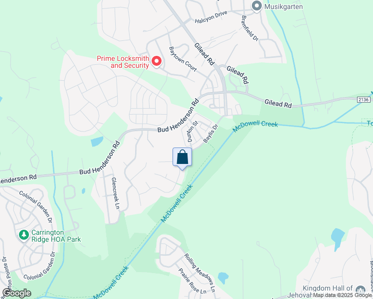 map of restaurants, bars, coffee shops, grocery stores, and more near 7839 Baylis Drive in Huntersville