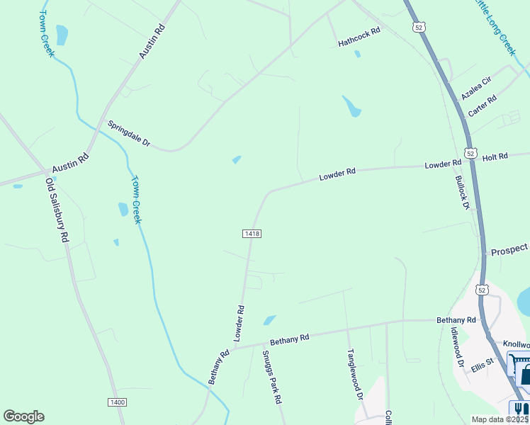 map of restaurants, bars, coffee shops, grocery stores, and more near 35008 Lowder Road in New London