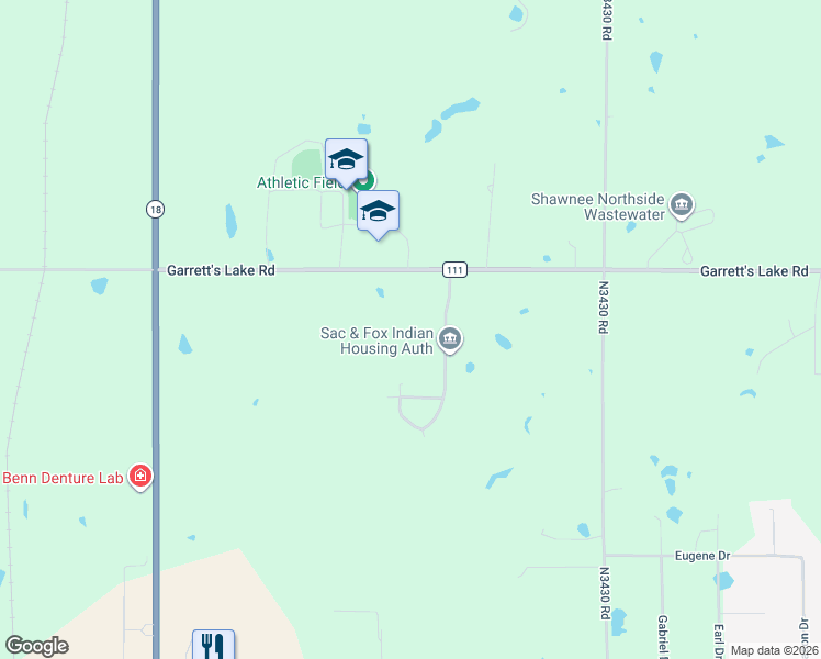 map of restaurants, bars, coffee shops, grocery stores, and more near 42103 Garrett's Lake Road in Shawnee
