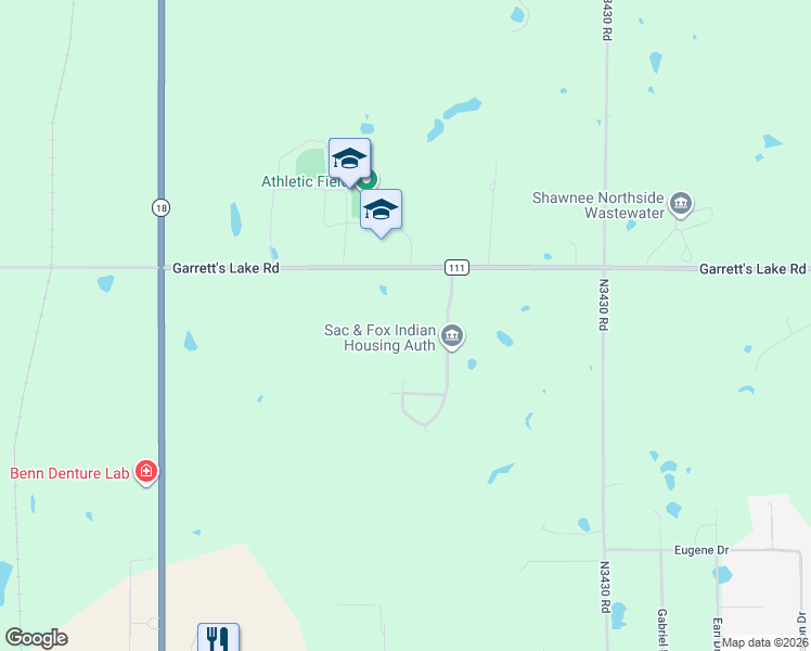 map of restaurants, bars, coffee shops, grocery stores, and more near 42103 Garrett's Lake Road in Shawnee