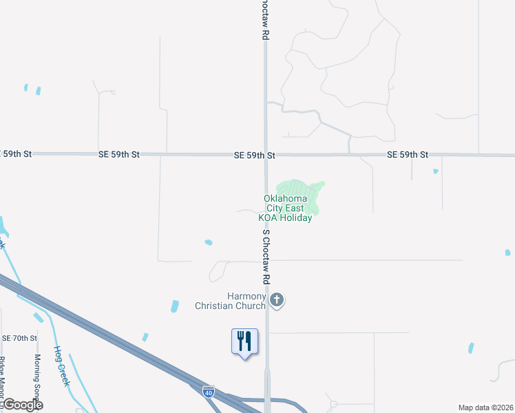 map of restaurants, bars, coffee shops, grocery stores, and more near 6213 South Choctaw Road in Choctaw