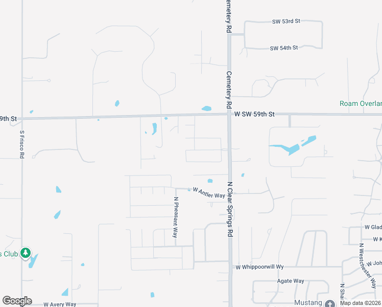 map of restaurants, bars, coffee shops, grocery stores, and more near 1832 West Zachary Way in Mustang