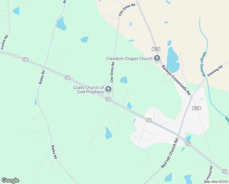 map of restaurants, bars, coffee shops, grocery stores, and more near 66 Chic Ennis Road in Coats