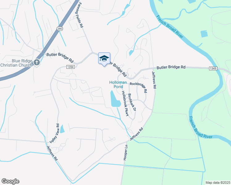 map of restaurants, bars, coffee shops, grocery stores, and more near 150 Hollabrook Parkway in Mills River