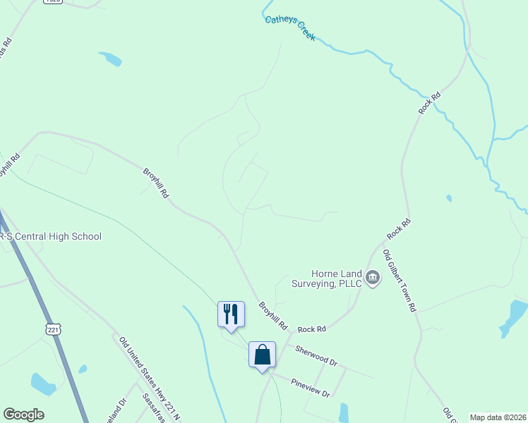 map of restaurants, bars, coffee shops, grocery stores, and more near 150 William Gilbert Loop in Rutherfordton