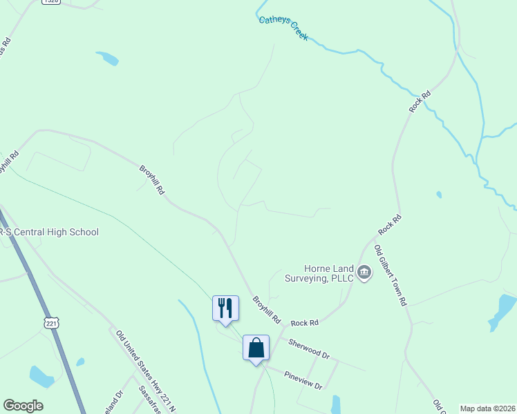 map of restaurants, bars, coffee shops, grocery stores, and more near 150 William Gilbert Loop in Rutherfordton