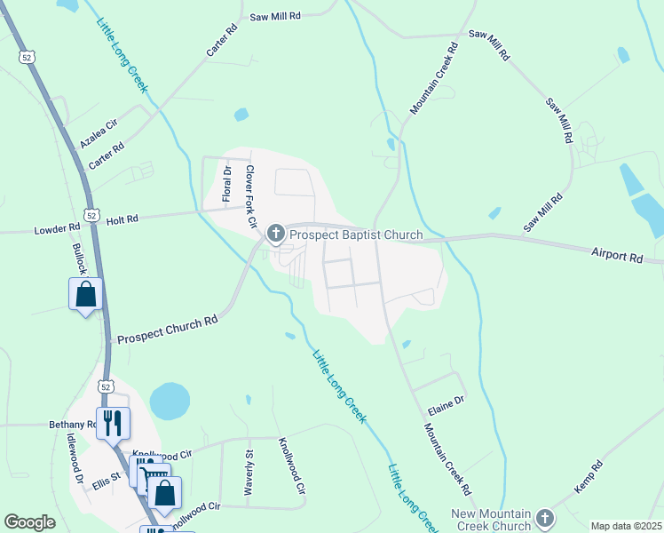 map of restaurants, bars, coffee shops, grocery stores, and more near 2726 Murdock Ln in Albemarle
