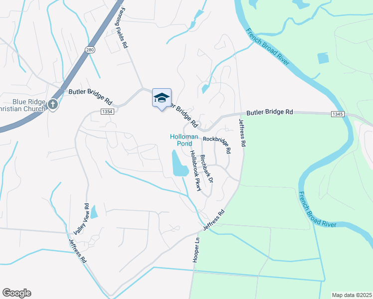 map of restaurants, bars, coffee shops, grocery stores, and more near 150 Hollabrook Parkway in Mills River